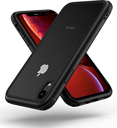 MobNano Funda para iPhone XR Silicona Transparente PC/TPU Bumper Antigolpes Caso para iPhone XR Negro/Negro