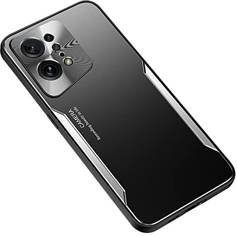 ESTH® Coque pour Oppo Find X5 Pro Etui Protection en Silicone & Alliage D'aluminium, Heavy Duty Ultra Slim Antichoc Housse pour Oppo Find X5 Pro, Argent