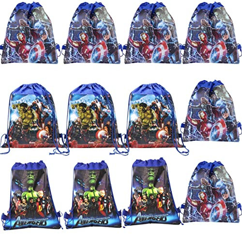 Avengers Borsacon Coulisse, 12 Pezzi per Feste, Da Viaggio Tema Cartone Animato, Compleanno Regalino per Bambini Décoration