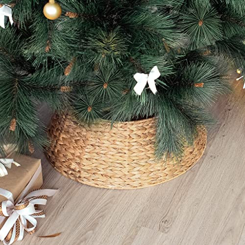 Hyazinthe Weihnachtsbaum Halsband - Warm und gemütlich rustikale Bauernhaus Dekoration - natürlich gewebt - Basisabdeckung für Weihnachtsbaum - Baumrock - Baumring (Medium)