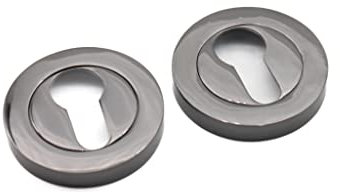 Standard Euro Profile Cylinder Hole Cover Concealed Escutcheon Lock Cover for Security and Protection Available in Multiple Finishes (Black Nickel)