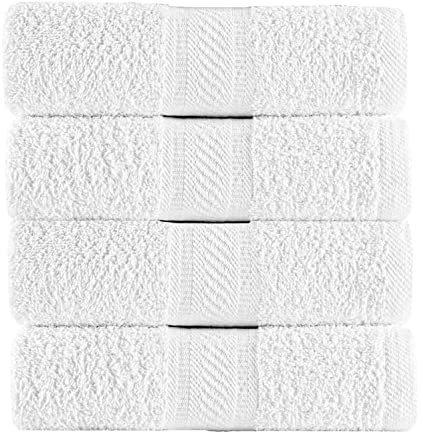 Sweet Needle 4er-Pack große Badetücher (70 x 140cm), 100% Luxus-Baumwolle, Hotelqualität, sehr saugfähig für Badezimmer, Dusche, Strand und den täglichen Gebrauch (Weiß)