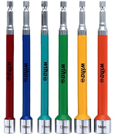 Wiha Set di 6 dadi magnetici codificati per colore, 70487