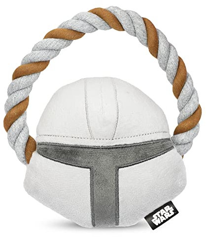 STAR WARS for Pets The Mandalorian Rope Ring with Plush Head Dog Toy | The Mandalorian Chew Toy for Dogs | Hundespielzeug, Dog Tug Toys, Tug of War Dog Chew Toys | Gifts for Fans of Star Wars