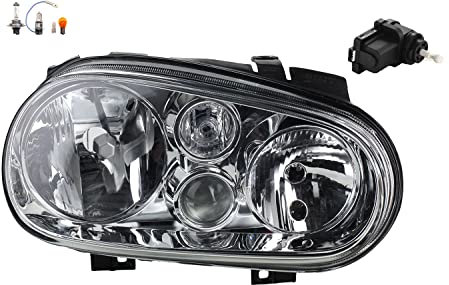 Johns, Scheinwerfer passend für VW Golf IV 08/97-06/05 Rechts Leuchtmitt. m. Stellmotor
