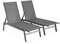2er-Set Liegestuhl aus Textilene und Metall mit mehreren Positionen. Anthrazit. L 155 x P 59 x H 106 cm