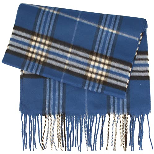 Breiter Schal aus 100% Cashmink für Damen & Herren – 180 x 30 cm – Schal mit großem Karo-Muster & Fransen Schal super weich & bequem