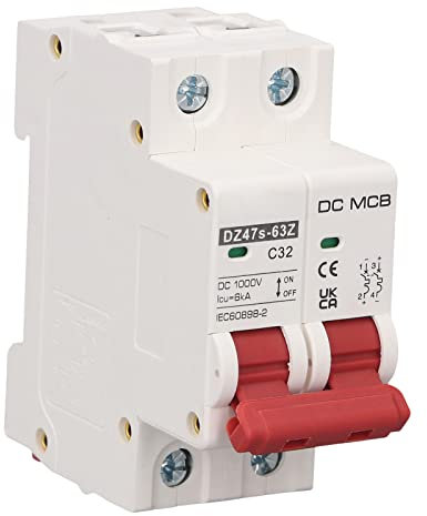 Septpenta 2P Leitungsschutzschalter, Überlast und Kurzschlussschutz, Modularer Aufbau, 6000 a Schaltleistung, DC 1000 V 32 a für Gleichstrom Solar PV Anlage