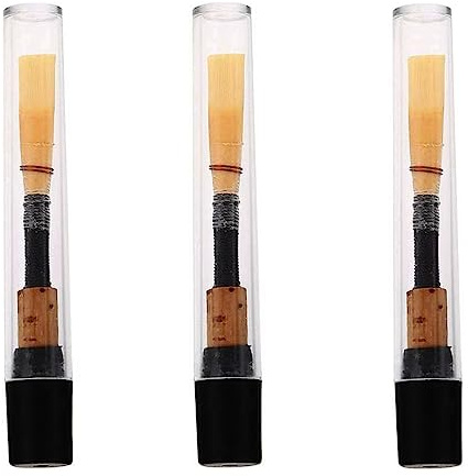 TUOREN 3Pcs Oboe Reed Medium Soft Oboe Reeds Handmade Oboe Reed for Beginners Wind Instrument Parts with Transparent Plastic Storage Box (Black)