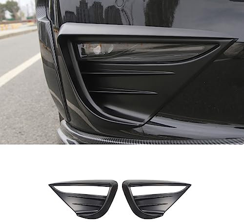 TAPIVA Auto Nebelscheinwerfer Spoiler Blade Trim Abdeckung Wind Messer ABS Dekoration Aufkleber Zubehör für Tesla Model Y 2021-2022 (Schwarz, Front, Acrylnitril-Butadien-Styrol (ABS), Schwarz)