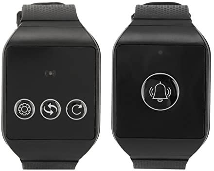 Fockety Pager-System RF Kabel mit Uhrendesign, Restaurant-Pager-System, wiederaufladbar mit Blinklicht und Vibration, Draht-Anrufsystem
