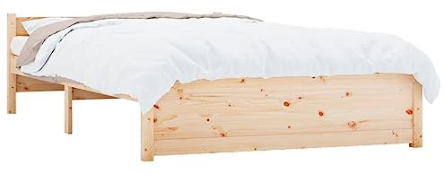 vidaXL Massivholzbett Doppelbett Kopfteil Bettgestell Lattenrost Bettrahmen Schlafzimmerbett Bett Holzbett Schlafzimmermöbel 120x200cm