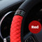 BBTISG Glitzer Auto Lenkradbezug Mit Diamanten und Schulterpolstern für Damen - Universal für 37-38 cm Autolenkrad (Rot)