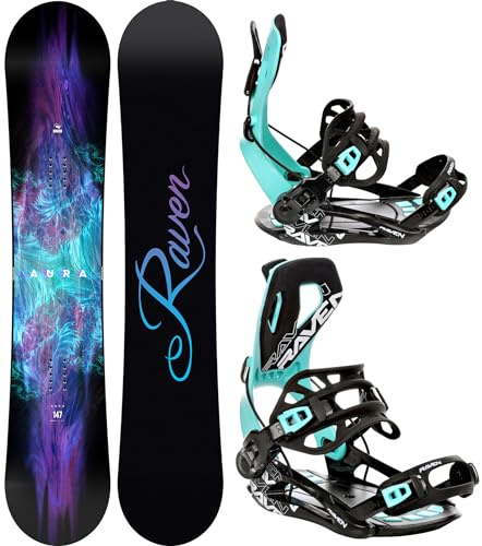 RAVEN Snowboard Set: Snowboard Aura + Bindung Fastec FT360 Black
