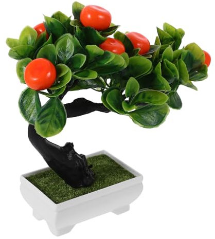CIMAXIC Gefälschte Topfpflanzen Künstlicher Obstbaum Im Topf Künstliche Topfpflanzen Gefälschte Pflanze Künstlicher Apfelbaum Künstlicher Zitrusbaum Gefälschter Blumen Plastik Schreibtisch