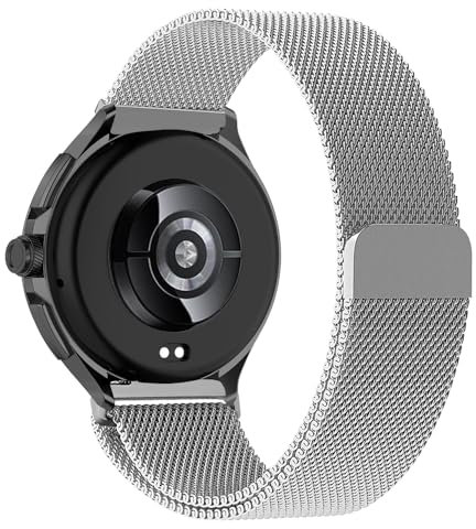 SeNool 22mm Bracelet pour Xiaomi Watch S3/Watch 2 Pro/Watch S1 Pro/Mi Watch S1 Active, Acier Inoxydable Maille Métal Remplacement Band pour Huawei Watch GT4 46mm/Watch 4 46mm/Watch 4 Pro 48mm - Argent