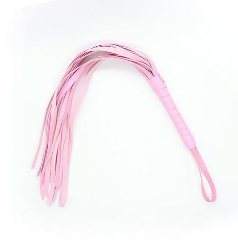 Vielretude 44cm PU Leathe Peitsche Sex Spanking Reiten Quaste Whip BDSM Rollenspiel Paare Roleplay Flirt Sexspielzeuge (Rosa)