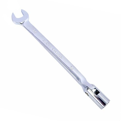 Vokenforu 14mm Socket Spanner, Ratchet Combination Wrench, Hardened Chrome Vanadium Steel Open End Spanner Metric