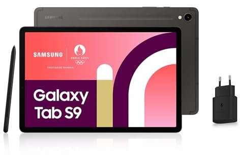 Samsung Galaxy Tab S9 Tablette Android, 11 128Go de Stockage, Lecteur MicroSD, Wifi, S Pen Inclus, Anthracite, Chargeur Secteur Rapide 25W Inclus, Exclusivité Amazon Version FR