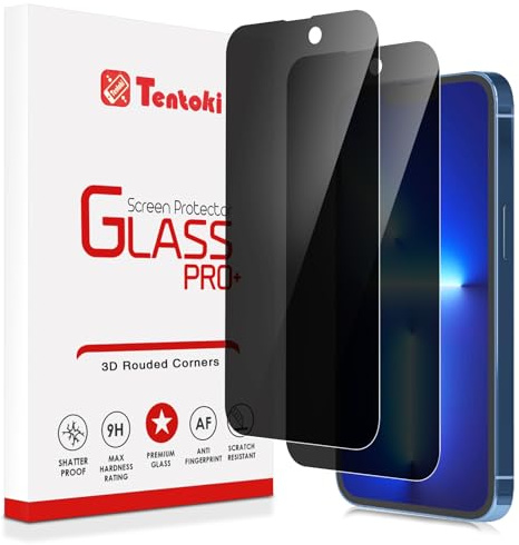 Tentoki Verre Trempé Anti-Espion pour iPhone 13 Pro Max/iPhone 14 Plus, Vitre Protection écran -sans Bulles d'air -[lot de 2] [Couverture Complète] [Anti Rayures], Dureté 9H
