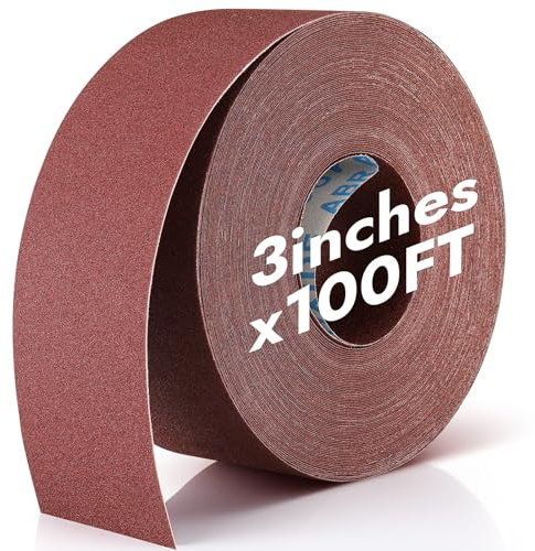 Heigble Schleifpapierrolle mit Körnung 120, 7,6 x 30,4 m lang, Rolle Schmirgeltuch, Schleifpapier, Aluminiumoxid für Trommelschleifer, Schleifpapier, kontinuierliche Rolle, Holz, Möbel, Nass- und