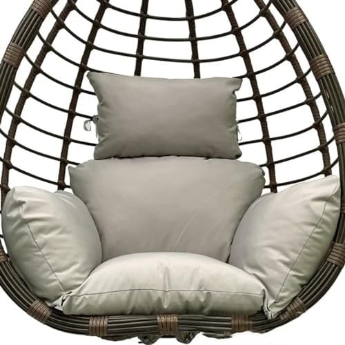 Hängesessel Kissen Outdoor, Wasserdicht Polster Hängekorb, Auflage für Polyrattan/Rattan Hängeschaukel, Schaukel Korb, Nur Schaukelkissen, Hellgrau