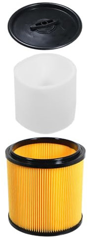 SPARES2GO Cartucho húmedo y seco + kit de filtro de funda de espuma compatible con aspiradora Sealey PC200 PC200CFL PC300