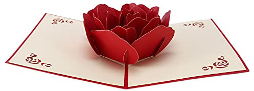 ensecoo 3D -up Rose Danke Gruss Postkarten handgemacht Leer Jahrgang Papier gluecklich Geburtstags-Liebes-Geschenk-Karte
