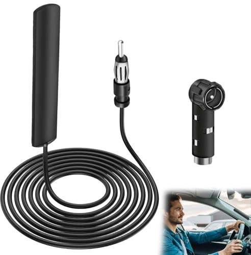Antenna Universale per Autoradio, FM ANT-309 AM Antenna Radio Auto, Autoadesive Autoradio,Adattatore DIN Camion Parabrezza antenna per Auto, SUV e Camion