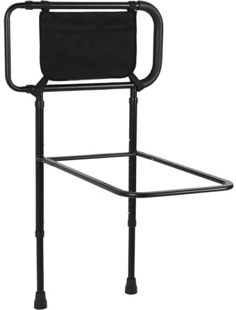 Wakects Ayuda para Levantarse con Asa de Cama, Barra de Apoyo para Cama, Barandilla de Cama para Personas Mayores y Adultos, Barra de Cama de Altura Ajustable con Bolsa de Almacenamiento