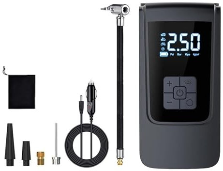 MZZYG 7.4/12V Digital Air Pump 6000mAh Car Tire Inflator Smart Air Compressor Electric Inflator Pump For Vehicle Truck Motorbike Balls Rapid Inflator(Wired)