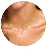 JeweBella Gold Kette mit Buchstaben Anhänger für Damen, Frauen, Mädchen - 14 Karat Vergoldet Initialen Halskette - Personalisierte A-Z Modeschmuck Geschenke