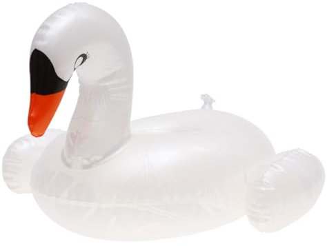 JOINPAYA Aufblasbarer Bier Schwan Form Wasser Bierhalter Schwimmmatte PVC Material Weiß