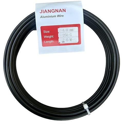 Bonsai2u Bonsai Tree Anodized Aluminium 4.0mm Professional Bonsai Training Wire 250g Large Roll (7.5 Metres) - Choose Your Size - (4.0mm, Dark Brown/Black)