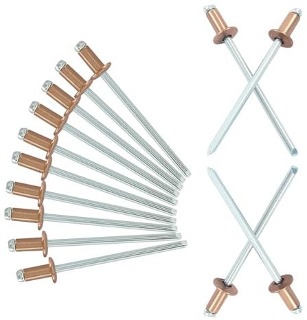 HARSKIYER 1/8 x 1/4 Inch Red Copper Pop Rivets Assortment - 120 Pcs, Aluminum Rivets Metal Blind Rivets Kayak Rivets Tool Marine rivet fasteners for Boat