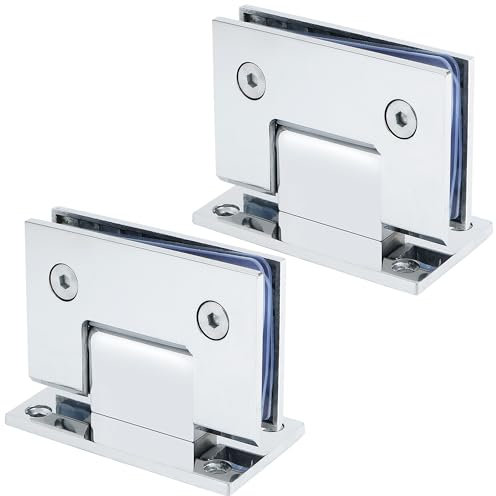 SAYAYO Cerniere per Porte in Vetro, 90 Gradi Supporto Vetro Morsetto, Cerniera in Vetro in Acciaio Inox Spessore 4 mm, 2 Pezzi Porta di Vetro Doccia Morsetti Cromo, per Vetro di Spessore 8-12 mm