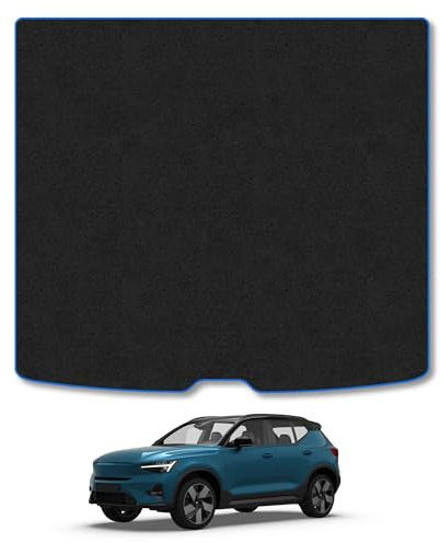 Volvo XC40 (2017+) Carpet Boot Mat | Blue Edge Trim Tailored Fit Boot Liner Full Coverage Protection Accessories Easy Clean Anti Slip Made in the UK