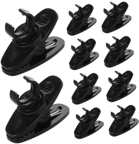 TOYANDONA 10pcs Lapel Mic Clips Single Mount Collar Mic Clips for Microphone Video Recording