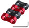 GOLD DEER 4Pcs/Pack 6AN Hose Separator Clamp AN6 Fuel Line Mounting Clamp Aluminum Brake Aluminum for 3/8 Fuel Hose Oil Line Brake Line Water Pipe and Gas Line Black and Red