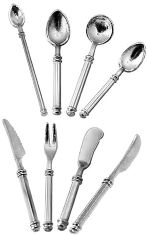 Sosoport Vajilla para Casa De Muñecas Miniatura Conjunto De Tenedores y Cucharas para Casa Miniatura Decoraciones para Minicasas Accesorios De Cocina para Juguete De Muñecas