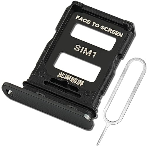 ExtKry SIM Kartenfach für Xiaomi 13 Dual SIM Tray,Schwarz | Originalqualität SIM Karte Rahmen Kartenhalter Card Tray Dual SIM Tray mit SIM Pin.