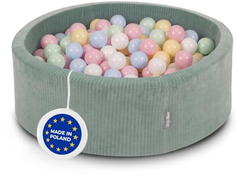 KiddyMoon Bällebad Kinder Schaumstoff 90X30cm/300 Bälle Für Baby Ab 1 Jahr