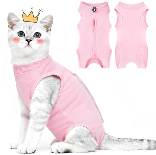 MELLIEX Tuta da Recupero per Gatti, Body Gatto Post Operatorio Sterilizzazione, Cat Recovery Suit Vestito Gatto per Impedire Leccare Ferita Addominale Dopo l'intervento Chirurgico