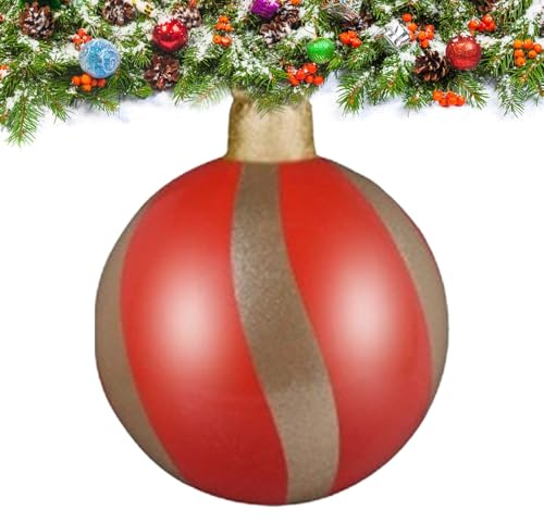 Rrlihjgu Outdoor Aufblasbare Weihnachtskugeln | 60 cm Weihnachtsdekoration,Aufhängbare Weihnachtsdekoration - Für Rasen Garten Eingang Boden Wohnzimmer Schlafzimmer Arbeitszimmer Vorgarten