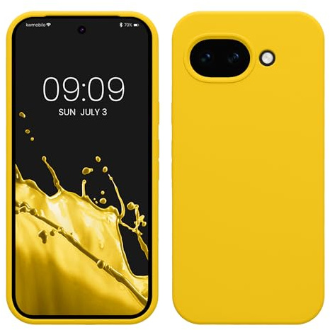 kwmobile Handyhülle für Google Pixel 10a Hülle - Case Silikon - Kabelloses Laden - Schutzhülle Cover in Strahlend Gelb