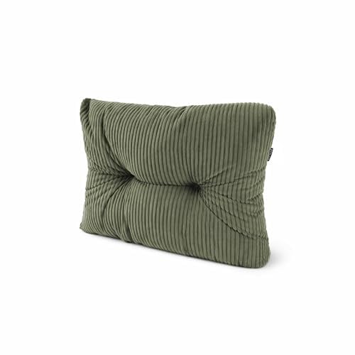 POKAR Palettenkissen Seitenkissen 60x40x12 cm aus Cordstoff | Gestepptes Eckkissen für Palettensofa | Loungekissen für Europalettenmöbel und Gartenmöbel | Oeko-TEX | Made in EU | Khaki