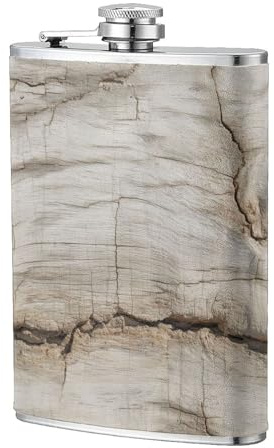 Flasque de poche en bois spalté de 236,8 g, drapeaux en acier inoxydable pour papa, témoin d'honneur, mariage, voyage, camping