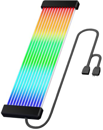 RGB Strip Lights - PC Case Lighting | Computer Interior Illumination with Flexible Design, Ambient Glow Module for Graphics Card Setup, Silicone Frame Decor Accessory, Desktop Build Accent Lighting
