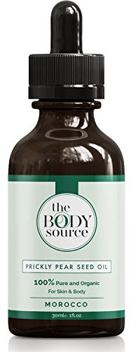 The Body Source Kaktusfeigenkernöl (Stachelfeigenkernöl, Opuntienkernöl) - 100% Reines Kaltgepresstes Bioöl aus Marokko - Intensive Feuchtigkeitspflege für Haut, Gesicht, Körper, Haar - 30ml