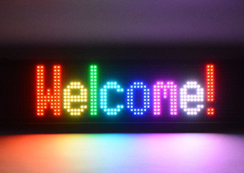 Aftertech® RGB SMS - Cartel LED de 80 x 12 cm deslizante publicitaria con panel de cambio de color